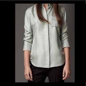 🔥HP🔥BURBERRY pastel green polka dot check shirt